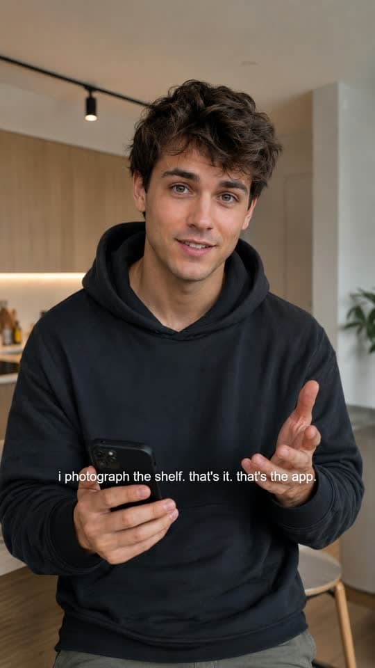 A vertical UGC ad exported from Reelfinn, with its caption burned in.